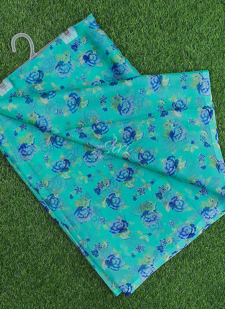 Beautiful Garden Vareli Printed Nara Chiffon Saree