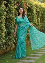Load image into Gallery viewer, Beautiful Garden Vareli Printed Nara Chiffon Saree
