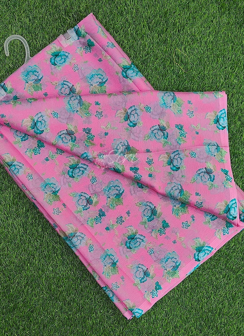 Beautiful Garden Vareli Printed Nara Chiffon Saree