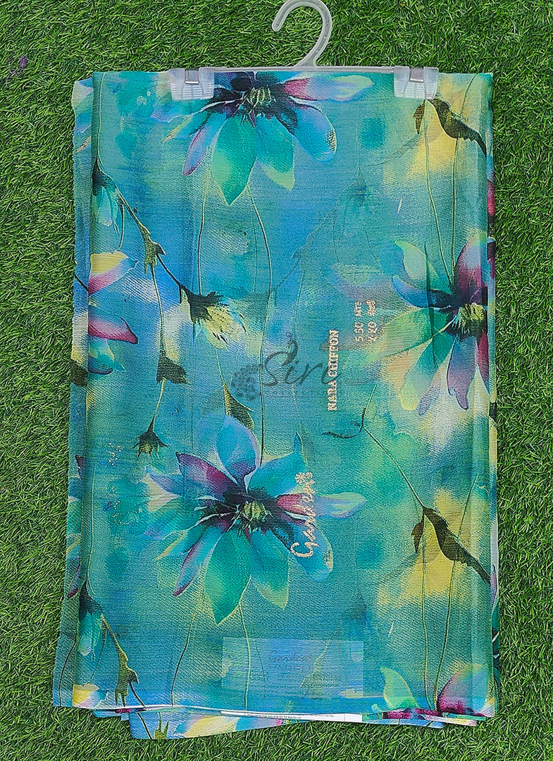 Latest Garden Vareli Printed Nara Chiffon Saree