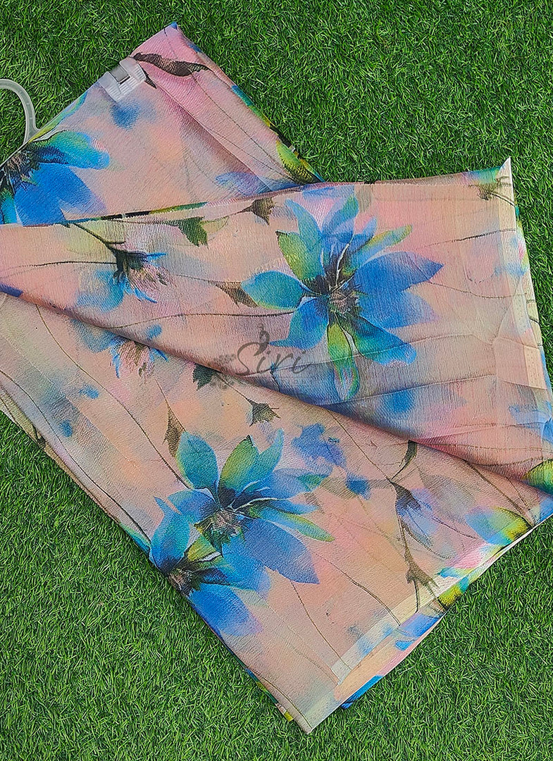 Latest Garden Vareli Printed Nara Chiffon Saree