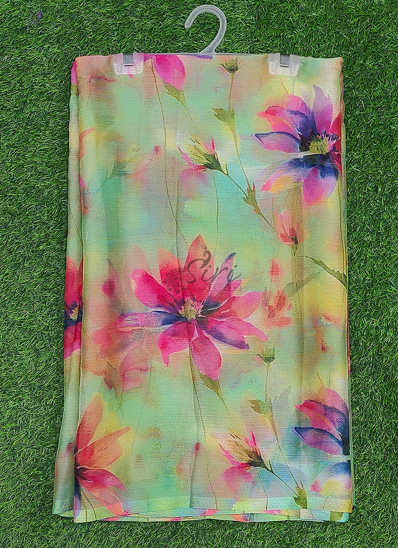 Latest Garden Vareli Printed Nara Chiffon Saree