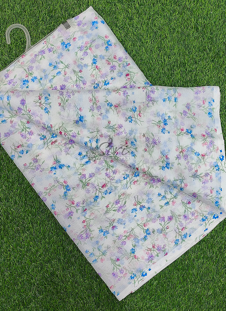 Latest Garden Vareli Printed Nara Chiffon Saree