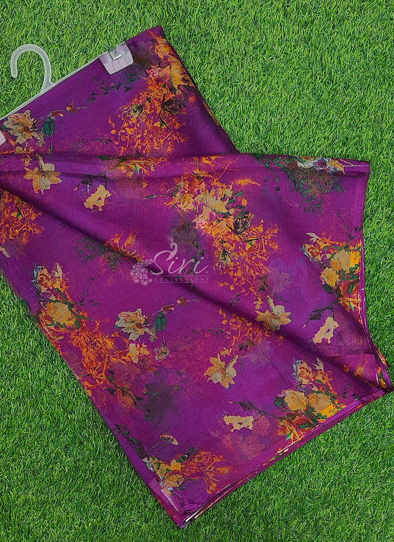 Latest Garden Vareli Printed Nara Chiffon Saree