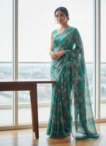 Load image into Gallery viewer, Latest Garden Vareli Printed Nara Chiffon Saree
