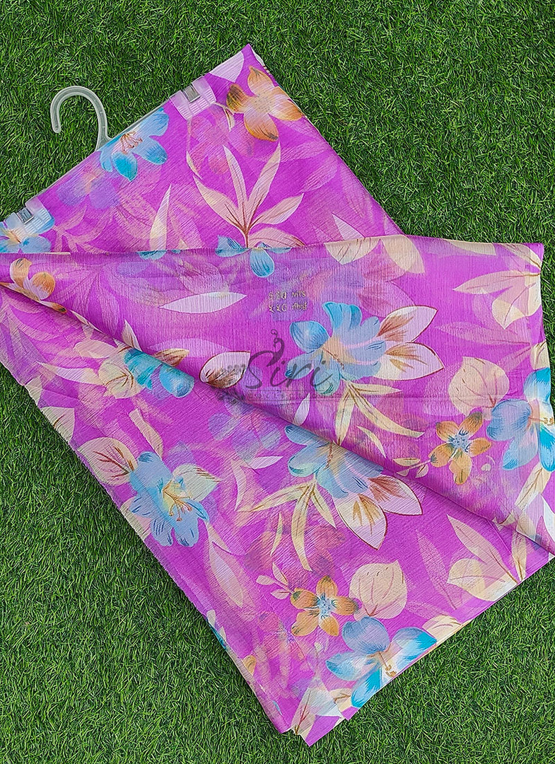 Latest Garden Vareli Printed Nara Chiffon Saree