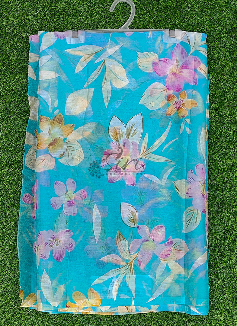 Latest Garden Vareli Printed Nara Chiffon Saree
