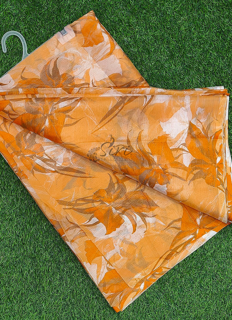 Latest Garden Vareli Printed Nara Chiffon Saree