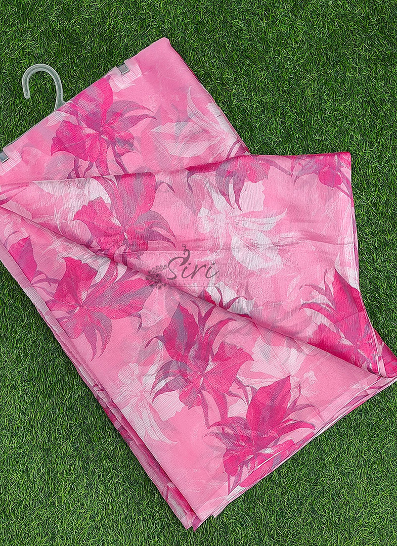 Latest Garden Vareli Printed Nara Chiffon Saree