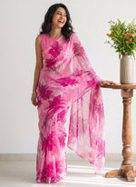 Load image into Gallery viewer, Garden Vareli Printed Nara Chiffon Saree without Blouse