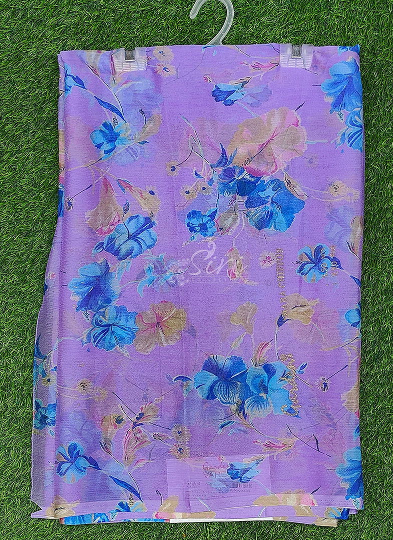 Latest Garden Vareli Printed Nara Chiffon Saree