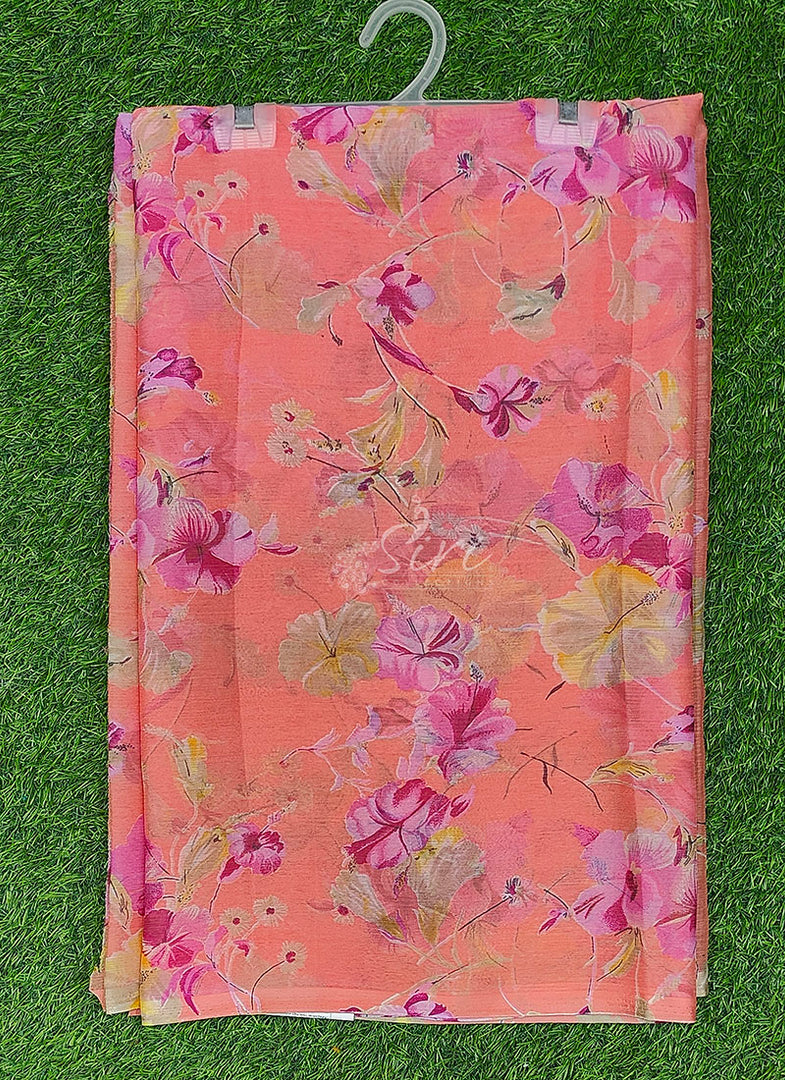 Latest Garden Vareli Printed Nara Chiffon Saree