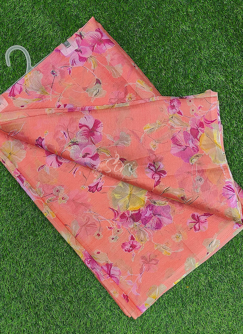 Latest Garden Vareli Printed Nara Chiffon Saree