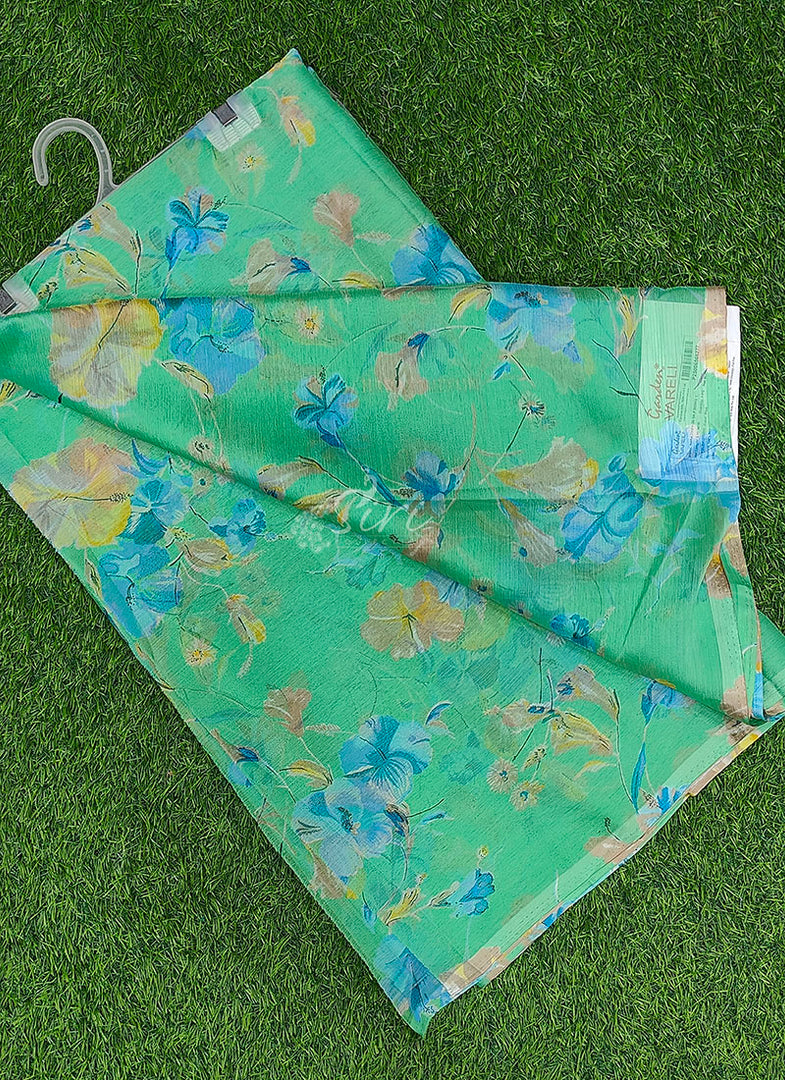 Latest Garden Vareli Printed Nara Chiffon Saree