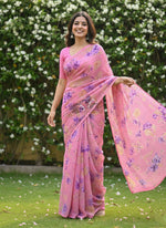 Load image into Gallery viewer, Latest Garden Vareli Printed Nara Chiffon Saree

