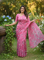Load image into Gallery viewer, Latest Garden Vareli Printed Nara Chiffon Saree
