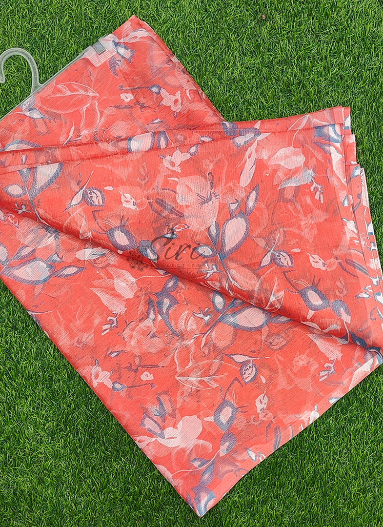 Latest Garden Vareli Printed Nara Chiffon Saree