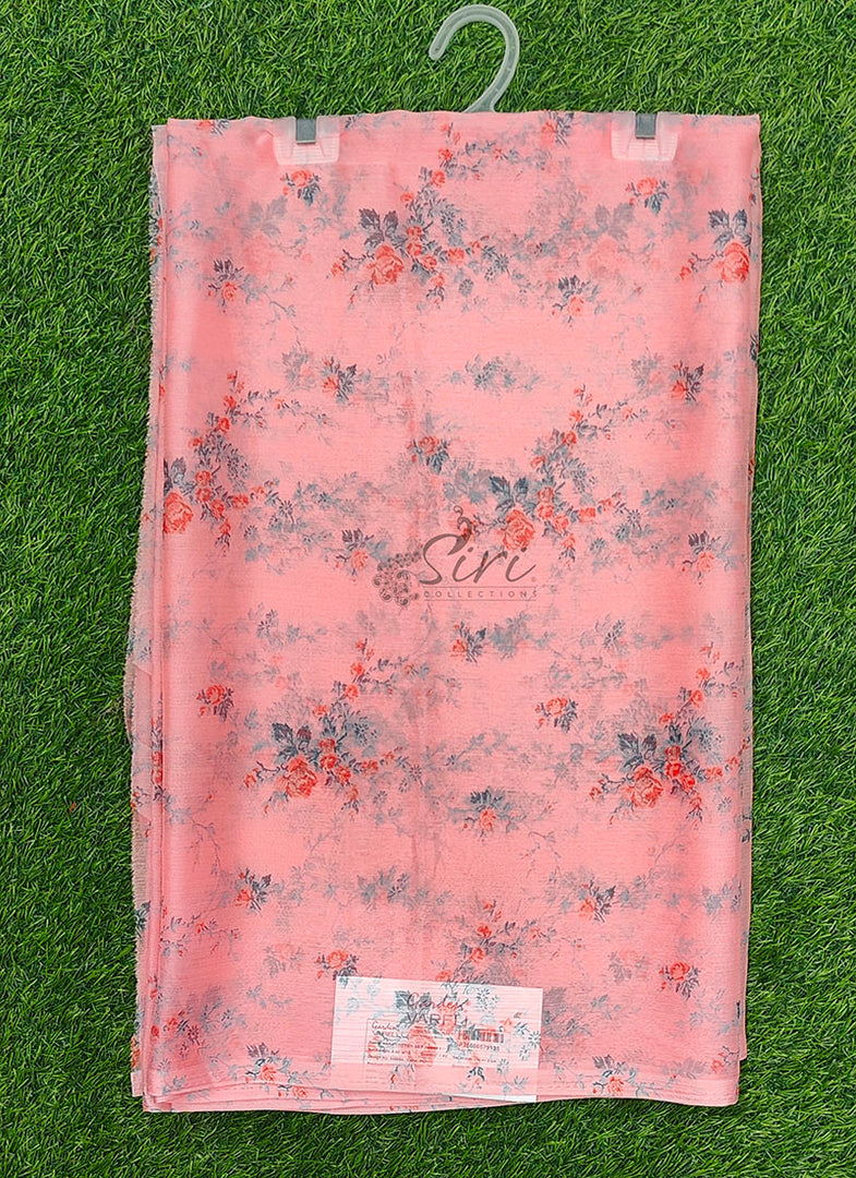 Latest Garden Vareli Printed Nara Chiffon Saree