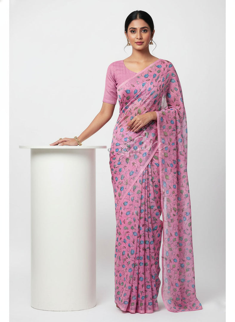 Latest Garden Vareli Printed Nara Chiffon Saree