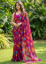 Load image into Gallery viewer, High Quality Garden Vareli Printed Nara Chiffon Saree
