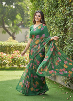 Load image into Gallery viewer, Latest Garden Vareli Printed Nara Chiffon Saree

