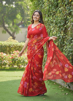 Load image into Gallery viewer, Latest Garden Vareli Printed Nara Chiffon Saree
