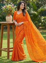 Load image into Gallery viewer, Latest Garden Vareli Printed Nara Chiffon Saree
