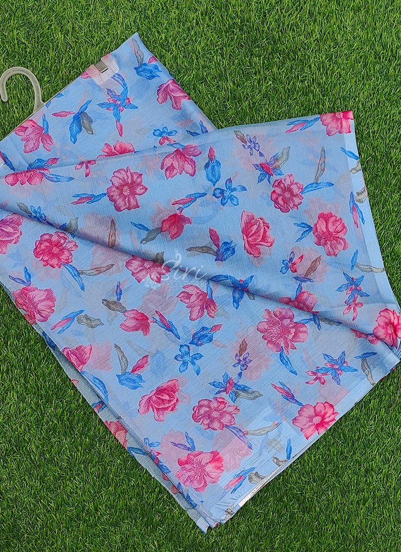 Latest Garden Vareli Printed Nara Chiffon Saree