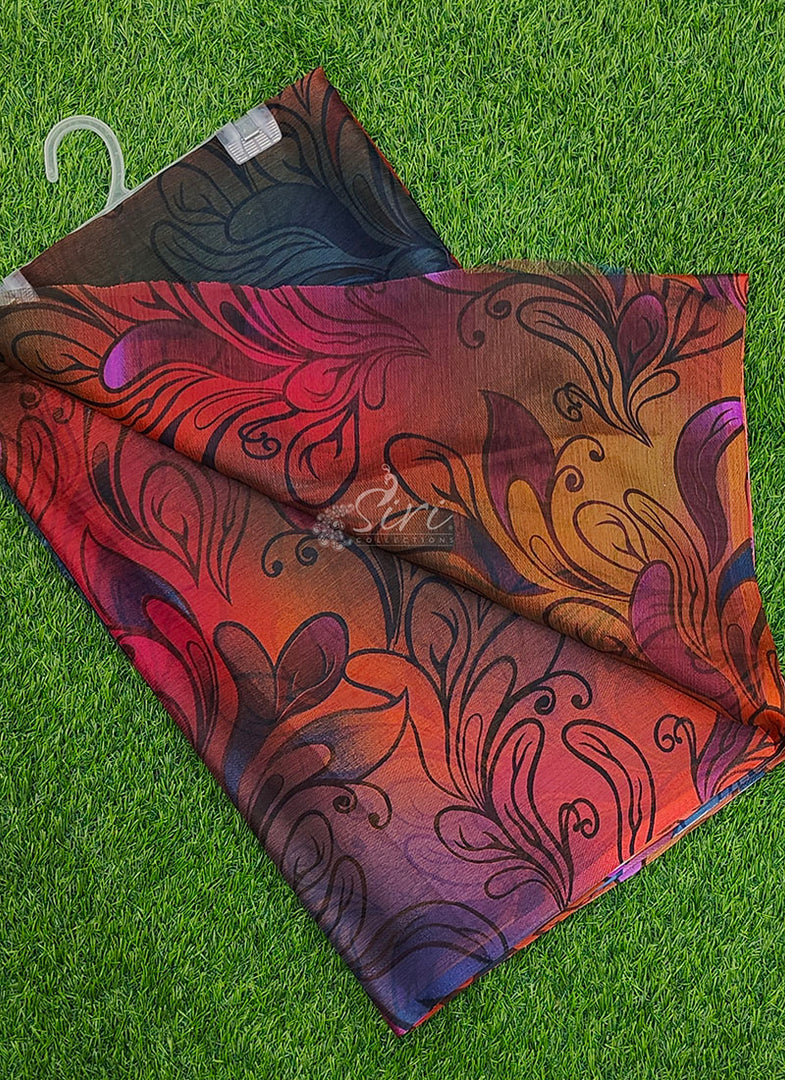 Latest Garden Vareli Printed Nara Chiffon Saree
