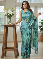 Load image into Gallery viewer, Latest Garden Vareli Printed Nara Chiffon Saree
