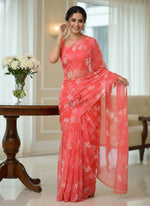 Load image into Gallery viewer, Latest Garden Vareli Printed Nara Chiffon Saree
