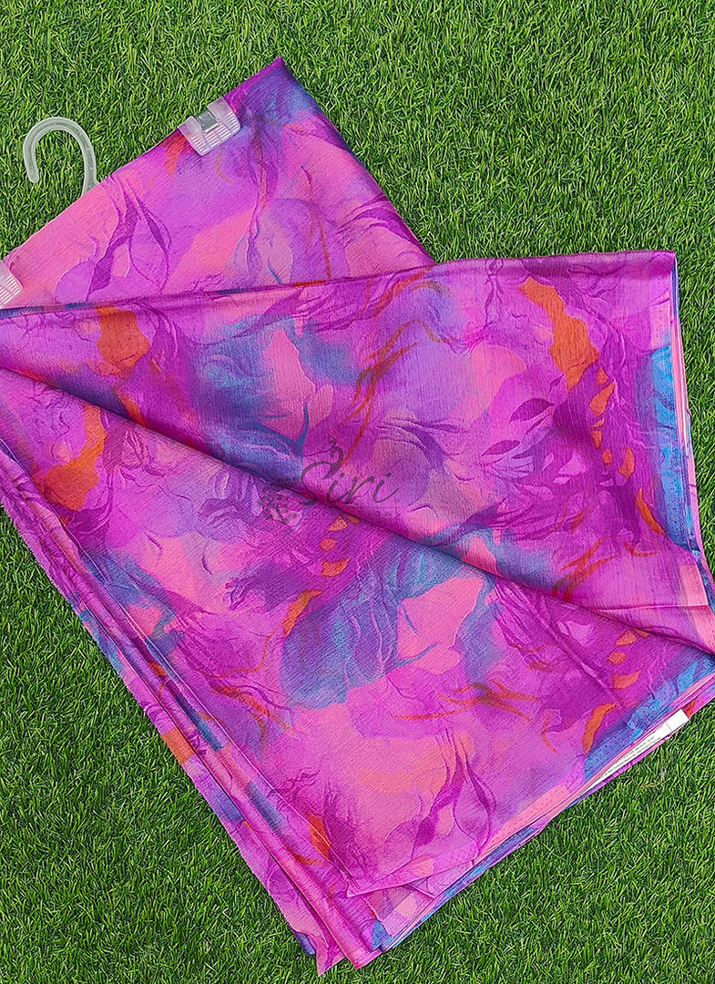 Latest Garden Vareli Printed Nara Chiffon Saree