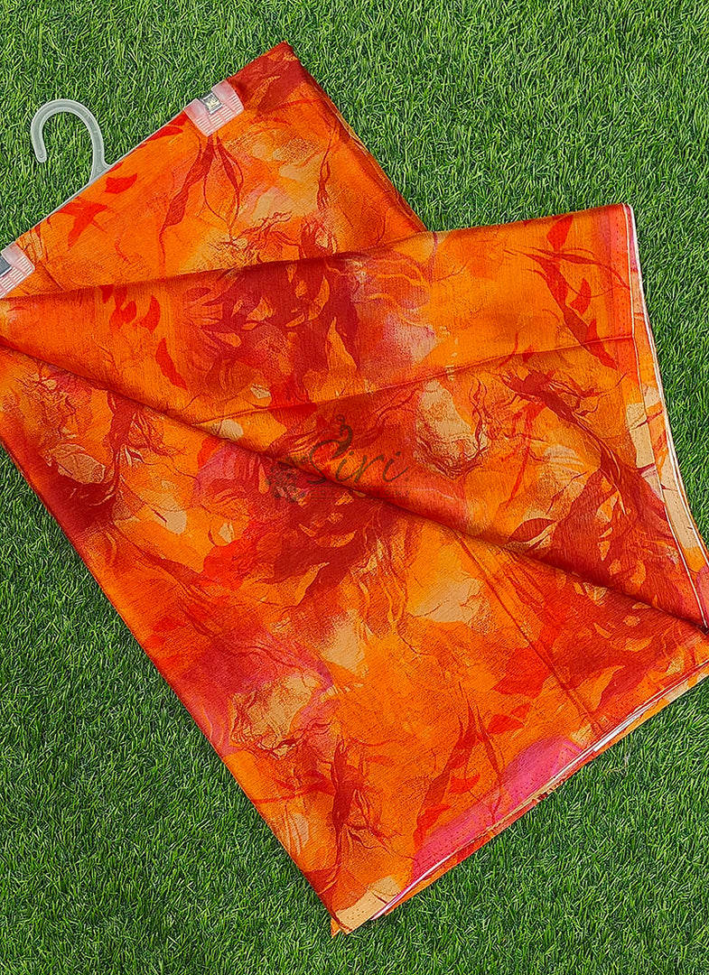 Latest Garden Vareli Printed Nara Chiffon Saree