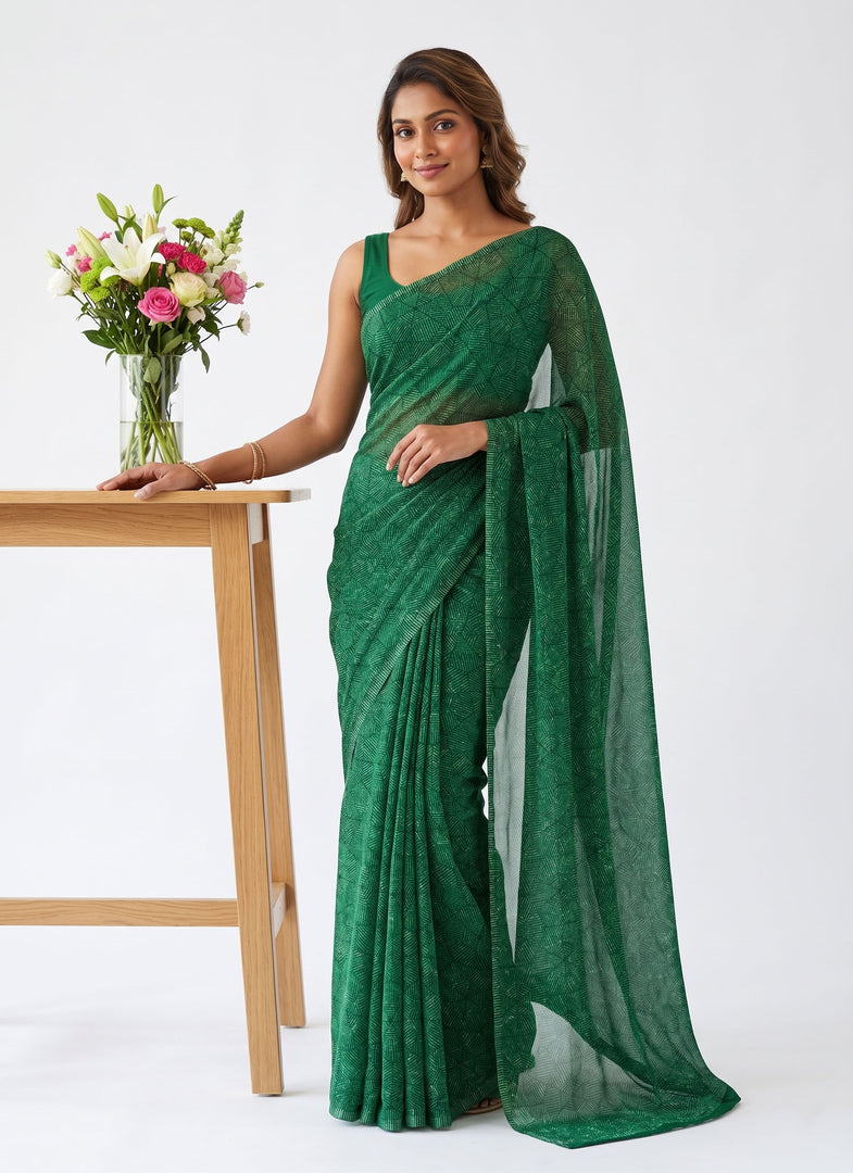 Garden Vareli Printed Nara Chiffon Saree