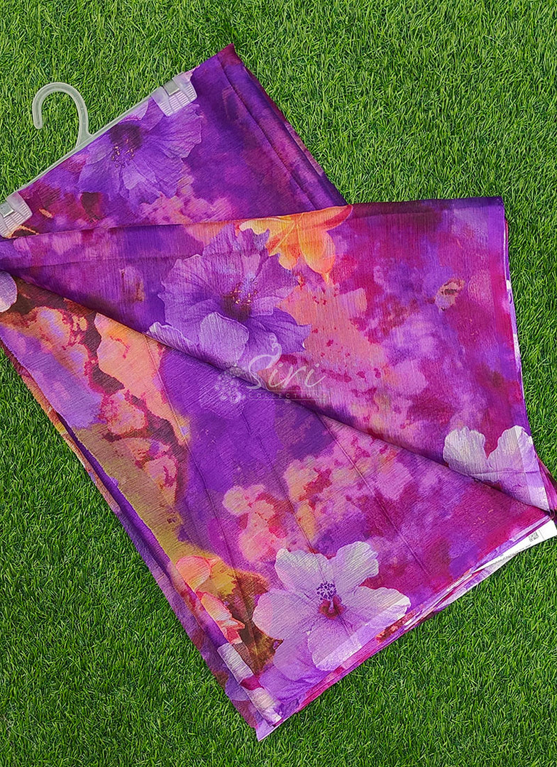 Latest Garden Vareli Printed Nara Chiffon Saree