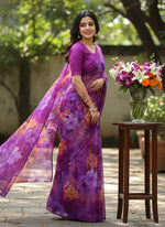 Load image into Gallery viewer, Latest Garden Vareli Printed Nara Chiffon Saree
