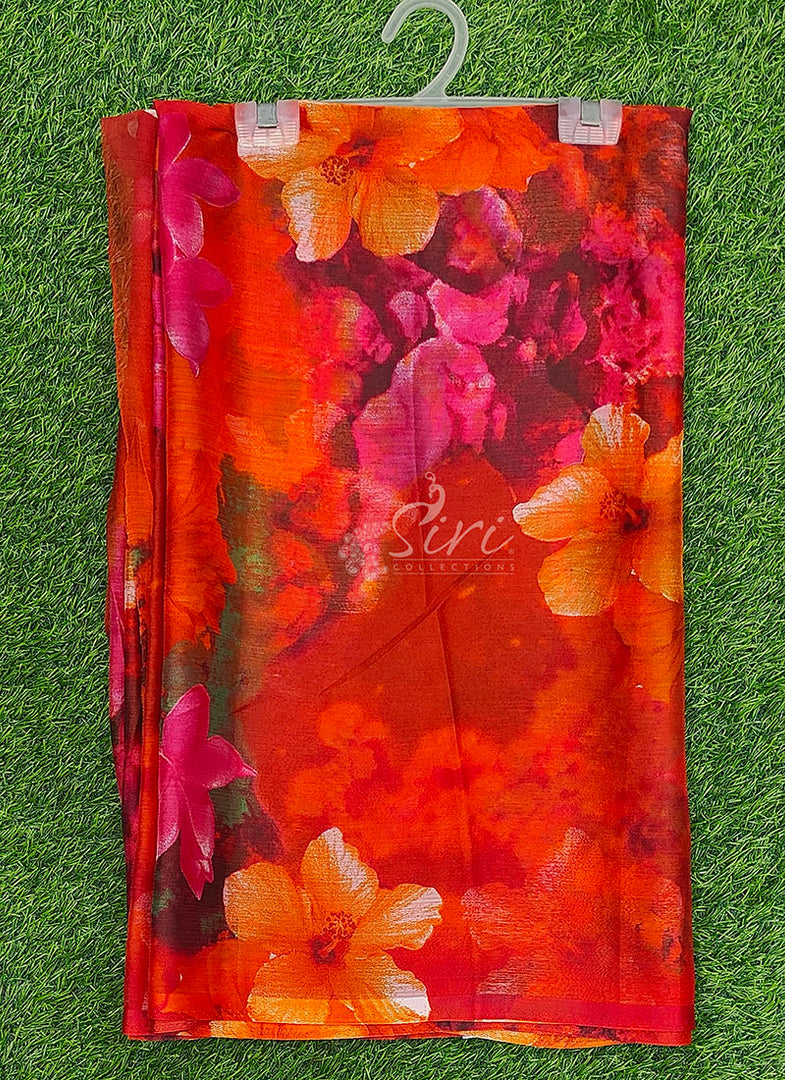 Latest Garden Vareli Printed Nara Chiffon Saree