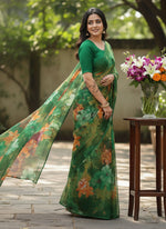 Load image into Gallery viewer, Latest Garden Vareli Printed Nara Chiffon Saree
