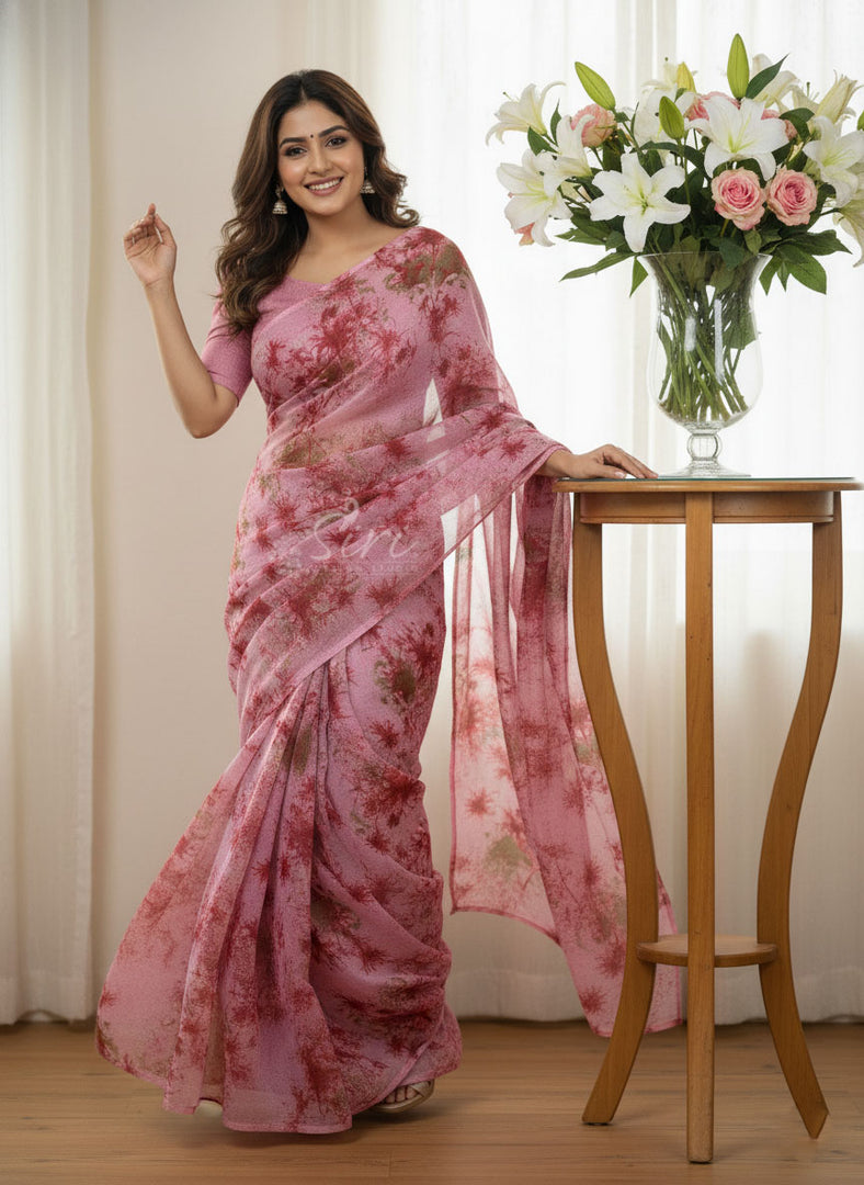 Garden Vareli Printed Nara Chiffon Saree