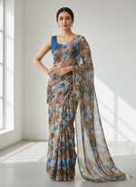 Load image into Gallery viewer, Garden Vareli Printed Nara Chiffon Saree
