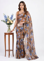 Load image into Gallery viewer, Garden Vareli Printed Nara Chiffon Saree