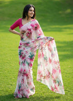 Load image into Gallery viewer, High Quality Garden Vareli Printed Nara Chiffon Saree
