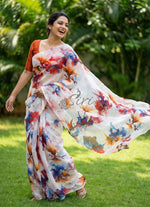 Load image into Gallery viewer, High Quality Garden Vareli Printed Nara Chiffon Saree
