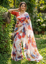 Load image into Gallery viewer, High Quality Garden Vareli Printed Nara Chiffon Saree
