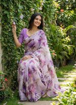 Load image into Gallery viewer, High Quality Garden Vareli Printed Nara Chiffon Saree
