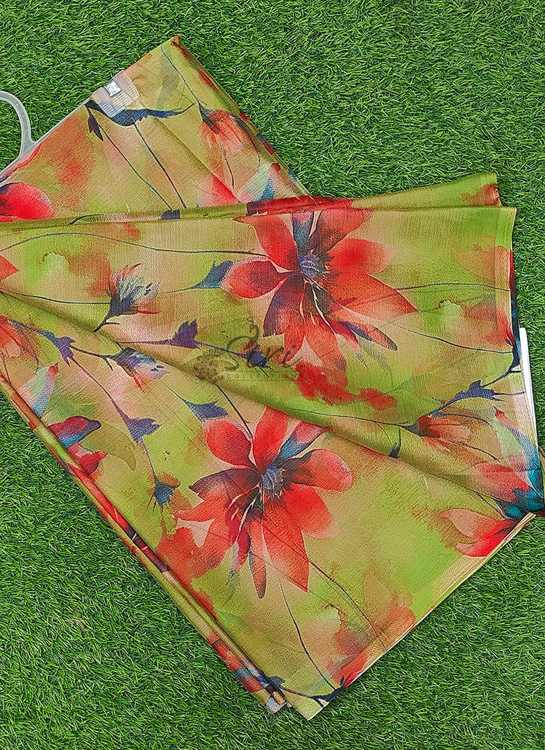 High Quality Garden Vareli Printed Nara Chiffon Saree