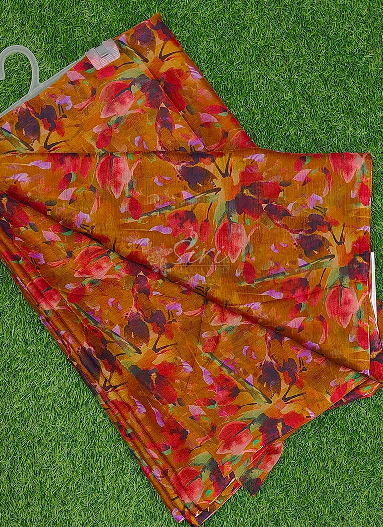 High Quality Garden Vareli Printed Nara Chiffon Saree