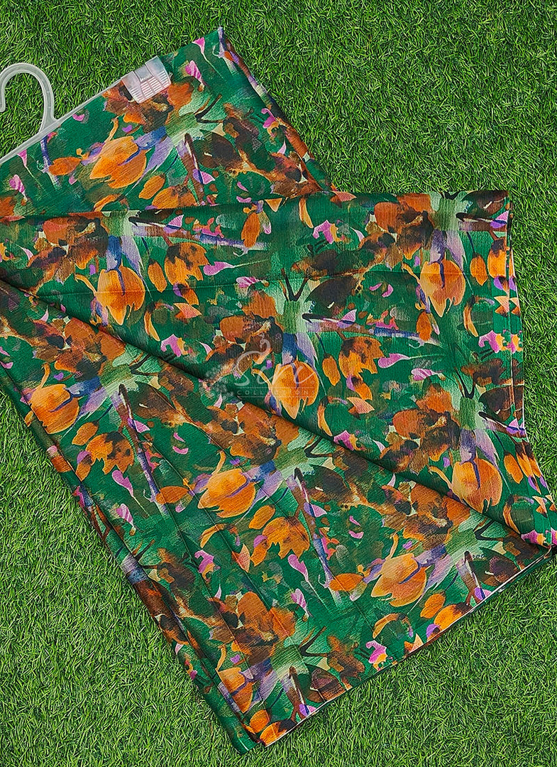 High Quality Garden Vareli Printed Nara Chiffon Saree