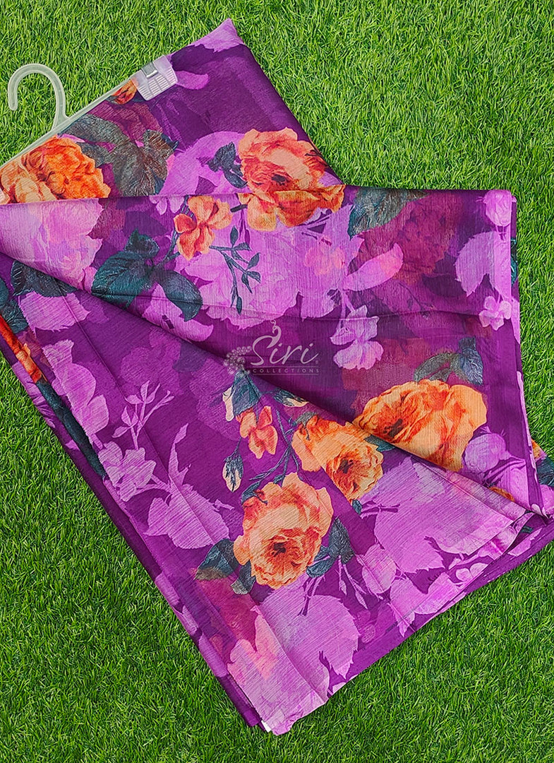 High Quality Garden Vareli Printed Nara Chiffon Saree