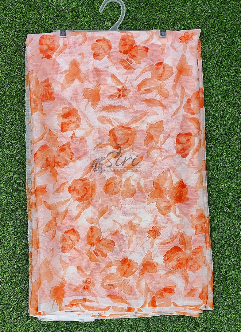 High Quality Garden Vareli Printed Nara Chiffon Saree